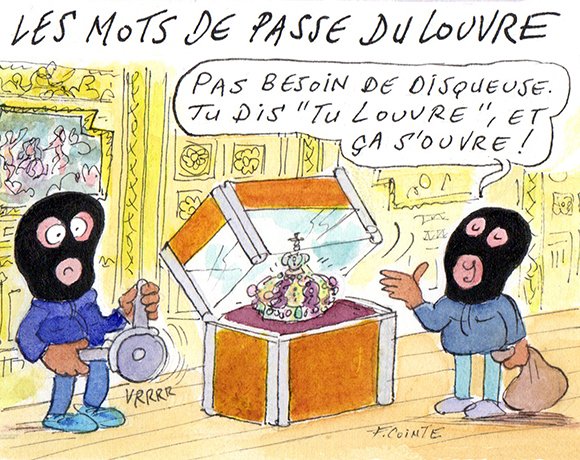 Dessin: Cybersécurité du Musée du Louvre : un débat tronqué